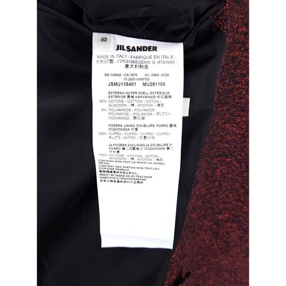 Jil Sander Exclusive Red Cotton Coat Size 52 US 42 L Mens Red NWT - Picture 15 of 16